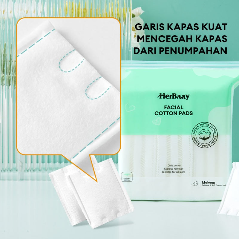 【Buy More Save More】HerBaay Paket Makeup Efisien Micellar Water 145ml + Facial Cotton Pads 200pcs Tebal